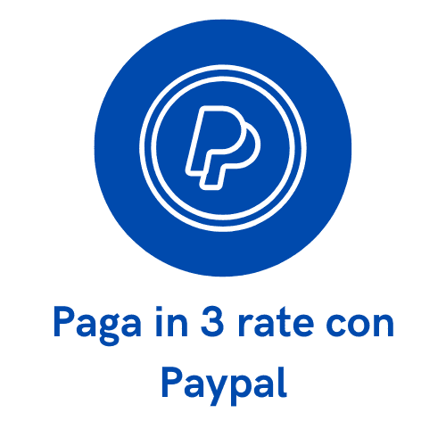 Usufruisci della nostra possibilità di pagare in 3 semplici rate con Paypal