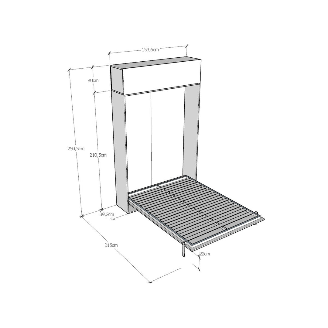 Letto a Scomparsa Kentaro 140 Verticale con Pensile Vasistas - Rizzi Arrdamneti Design